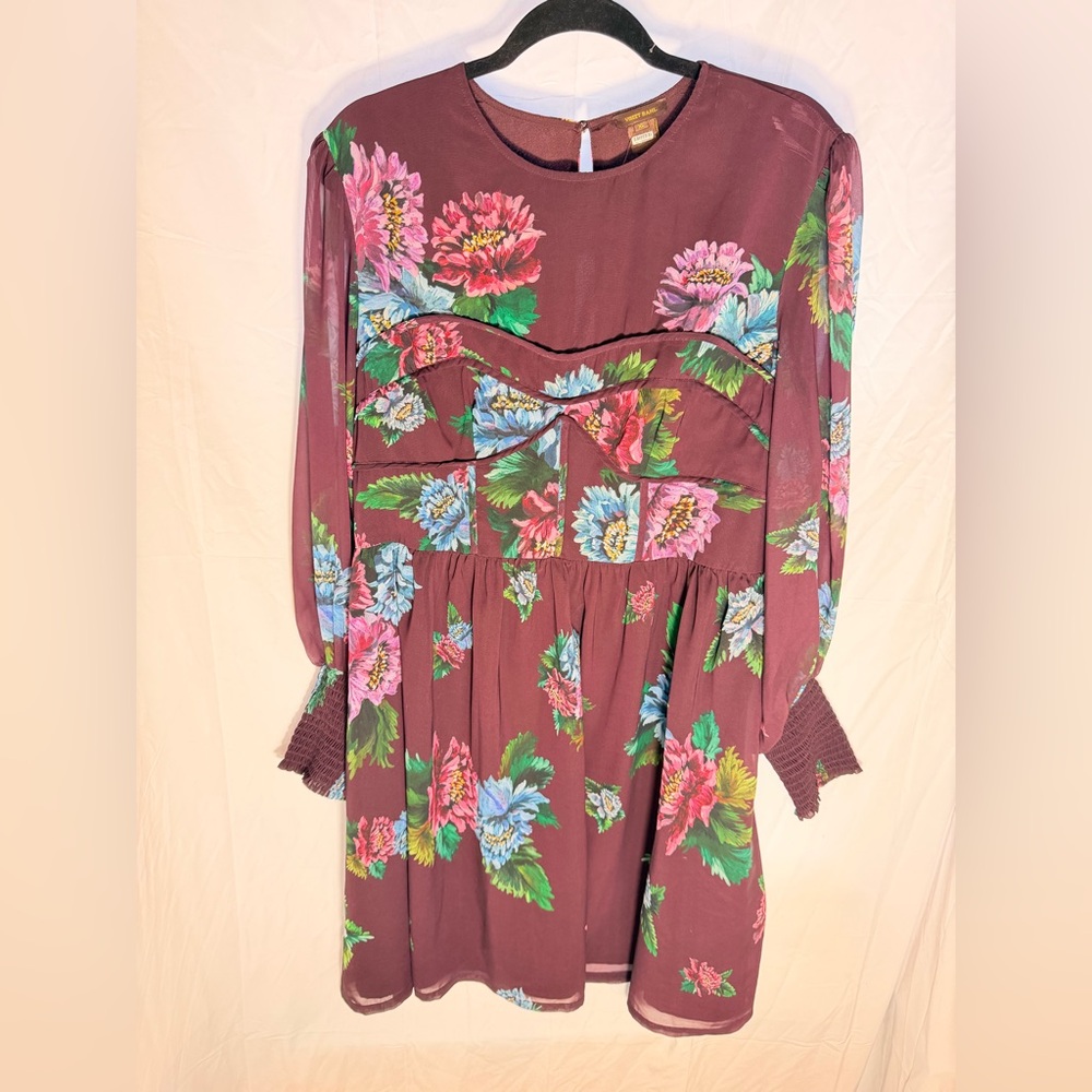 Vineet Bahl XL Floral Long Sleeve Dress-READ